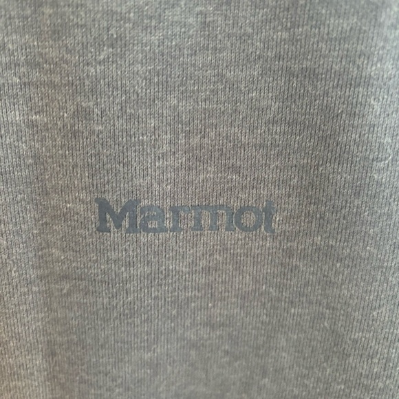 Marmot Blue Gray Cotton Blend Graphic Crewneck Pullover Sweater Mens M *NOTE - Picture 3 of 10